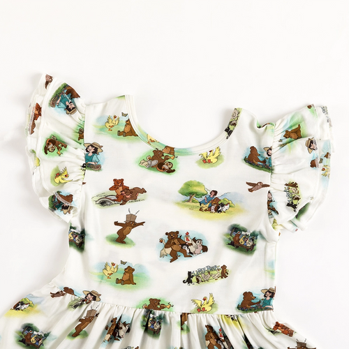 Little Cute Bear Kids Bamboo Short Sleeves Dress