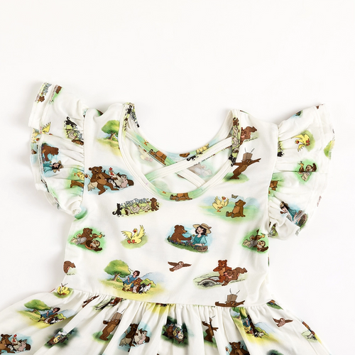 Little Cute Bear Kids Bamboo Short Sleeves Dress