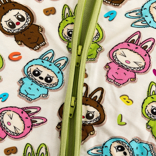 Fashion Dolls Baby Bamboo Short Zipper Romper Pajamas