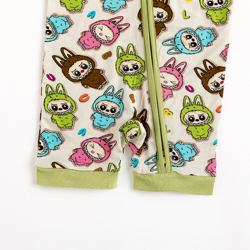 Fashion Dolls Baby Bamboo Short Zipper Romper Pajamas