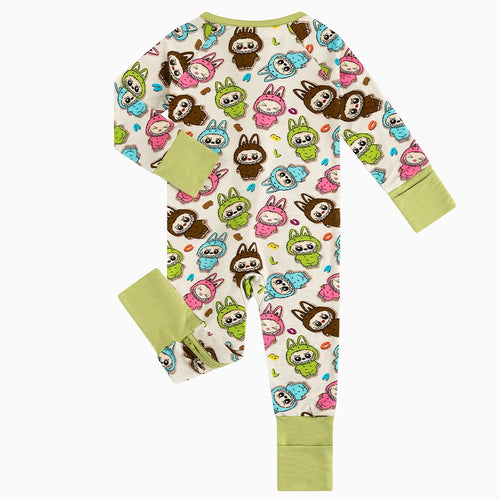 Fashion Dolls Baby Bamboo Zipper Romper Pajamas