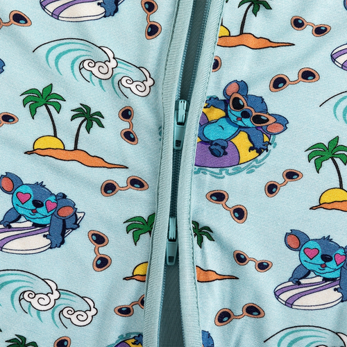 Ocean Surfing Experiment 626 Baby Bamboo Short Zipper Romper Pajamas