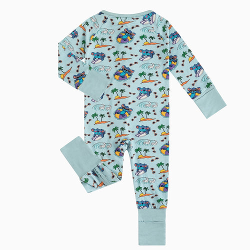 Ocean Surfing Experiment 626 Baby Bamboo Zipper Romper Pajama