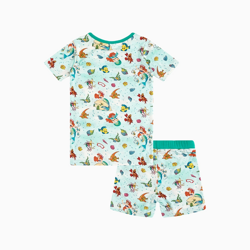 Mermaid Ocean Life Kids Bamboo Short Two-Piece Pajama Set