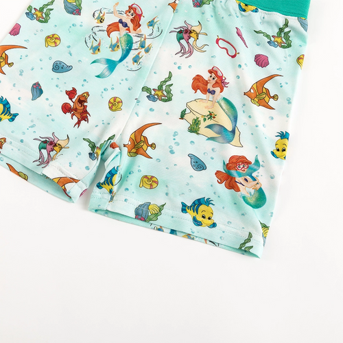 Mermaid Ocean Life Kids Bamboo Short Two-Piece Pajama Set