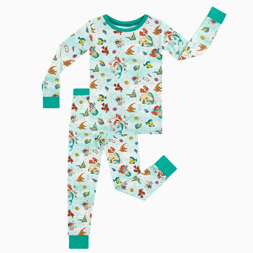Mermaid Ocean Life Kids Bamboo Two-Piece Pajama Set