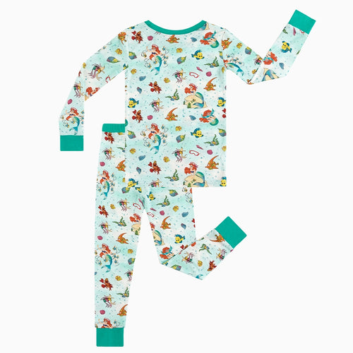 Mermaid Ocean Life Kids Bamboo Two-Piece Pajama Set