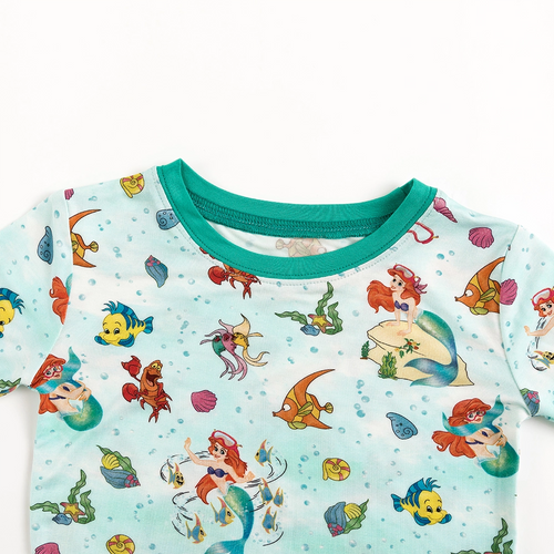 Mermaid Ocean Life Kids Bamboo Two-Piece Pajama Set