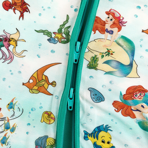 Mermaid Ocean Life Baby Bamboo Zipper Romper Pajamas