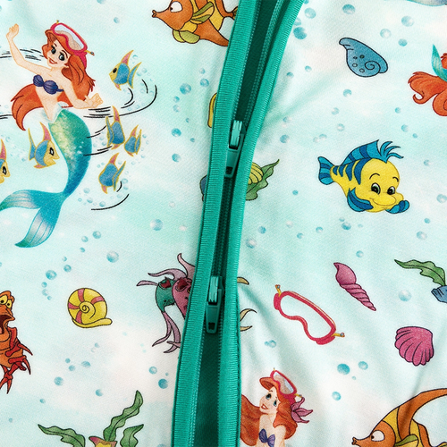 Mermaid Ocean Life Baby Bamboo Short Zipper Romper Pajamas