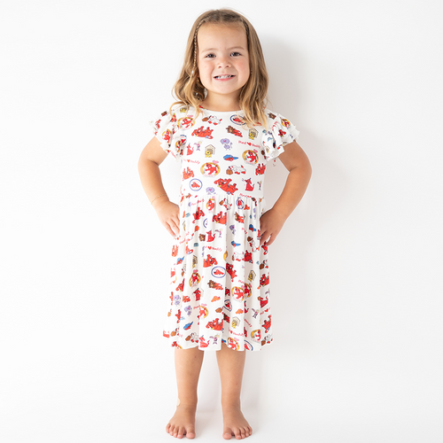 Big Red Dog Kids Bamboo Short Sleeves Dress
