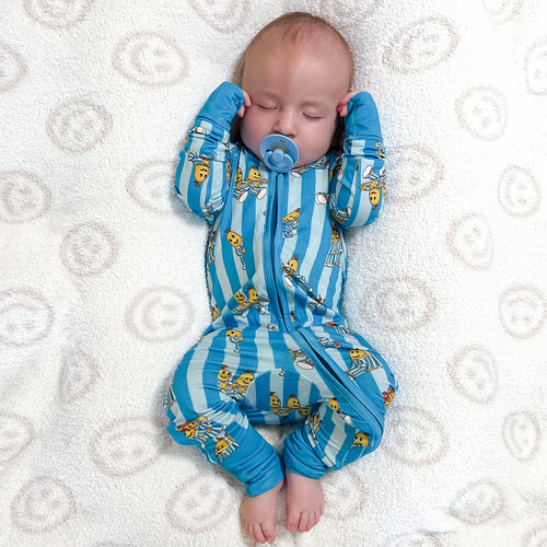 FancyPrince Striped Banana Baby Bamboo Zipper Romper Pajamas