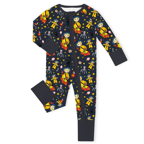 Halloween Little Yellow Raincoat Adventure Baby Bamboo Zipper Romper Pajamas