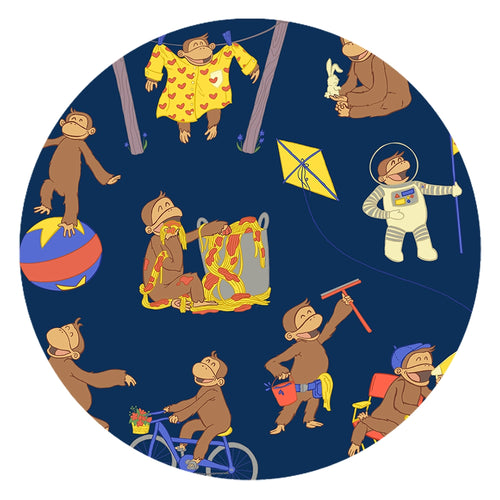 Curious Monkey Blue Kids Bamboo Short Sleeves Dress