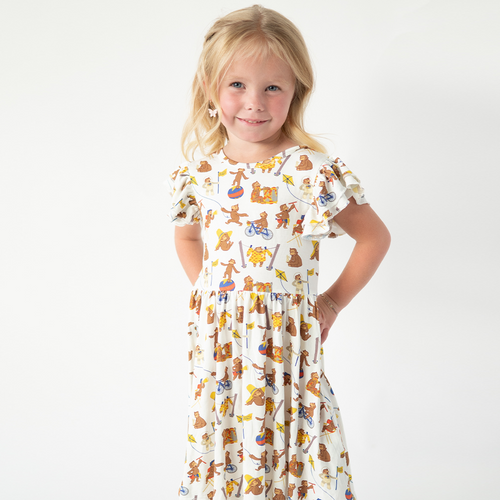 Curious Monkey Kids Bamboo Short Sleeves Dress