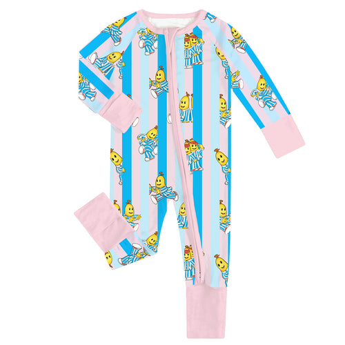 FancyPrince Striped Banana Baby Bamboo Zipper Romper Pajamas