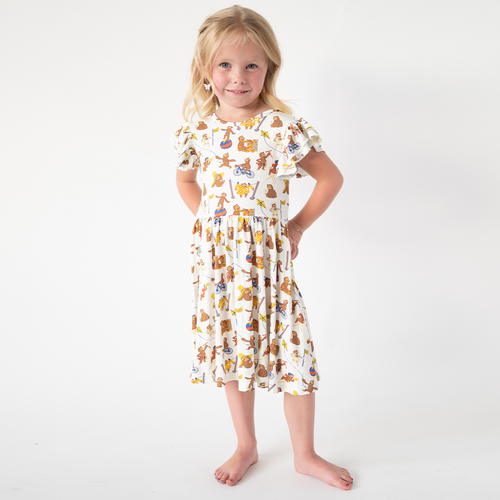 Curious Monkey Kids Bamboo Short Sleeves Dress