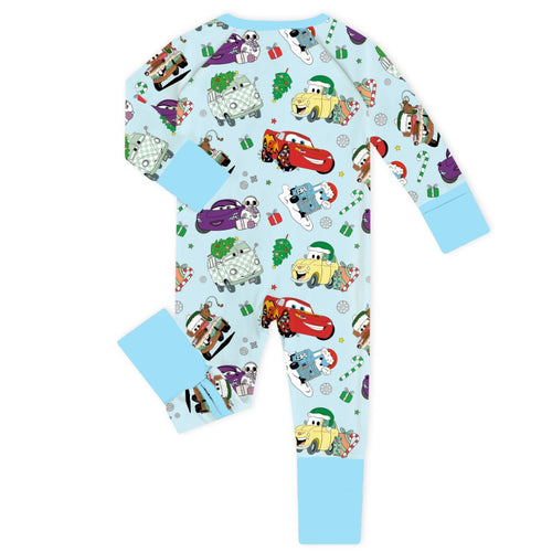 Christmas Car and Gifts Fun Baby Bamboo Zipper Romper Pajamas