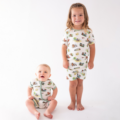Little Cute Bear Kids Bamboo Short Two-Piece Pajama Set