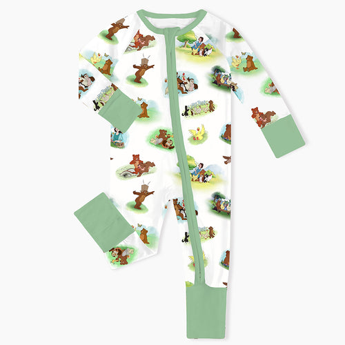 Little Cute Bear Baby Bamboo Zipper Romper Pajama