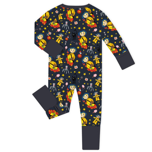 Halloween Little Yellow Raincoat Adventure Baby Bamboo Zipper Romper Pajamas
