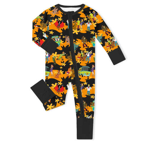 Mystery Adventure Great Dane Dog Baby Bamboo Zipper Romper Pajama