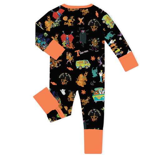 Halloween Mystery Great Dane Dog Baby Bamboo Zipper Romper Pajama