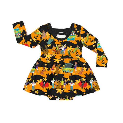 Mystery Adventure Great Dane Dog Twirl Dress With Bodysuit