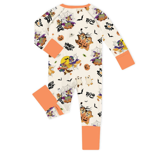 Halloween Magic Squirrel Baby Bamboo Zipper Romper Pajamas