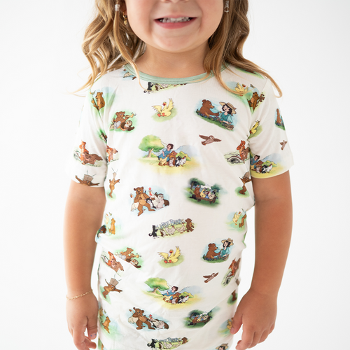 Little Cute Bear Kids Bamboo Short Two-Piece Pajama Set