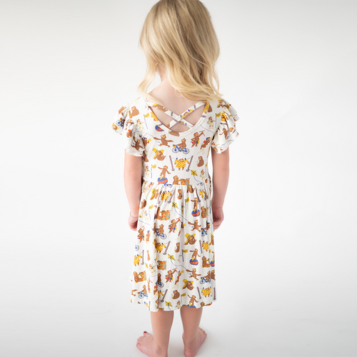 Curious Monkey Kids Bamboo Short Sleeves Dress