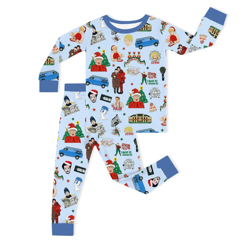 Christmas Home Defender and Gift Parade Kids Bamboo Two-Piece Pajama Set