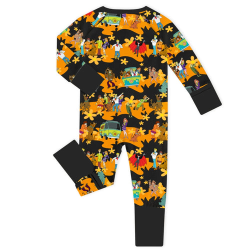 Mystery Adventure Great Dane Dog Baby Bamboo Zipper Romper Pajama