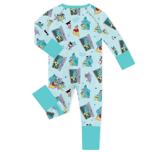 Monster Scare Baby Bamboo Zipper Romper Pajamas