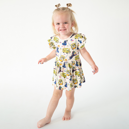 Magic Adventure School Bus Twirl Dress With Bodysuit