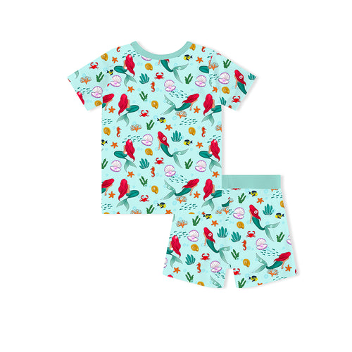 Little Mermaid Kids Bamboo Short Two-Piece Pajama Set