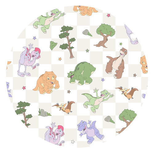 Dinosaur Adventure Plaid Baby Bamboo Short Zipper Romper Pajamas