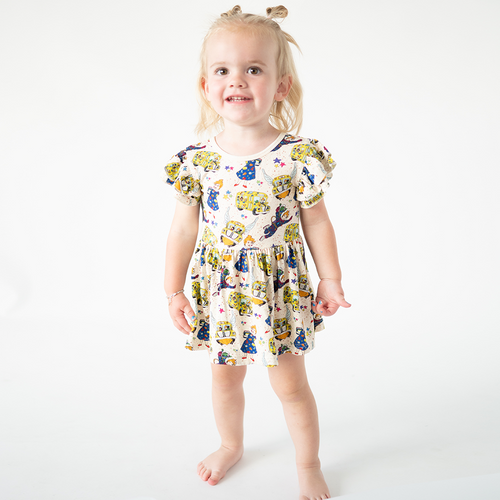 Magic Adventure School Bus Twirl Dress With Bodysuit