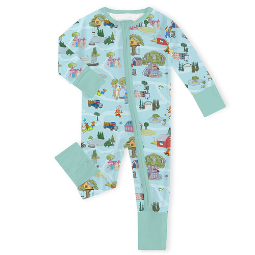 Bear Family Life Baby Bamboo Zipper Romper Pajamas