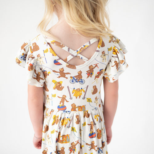 Curious Monkey Kids Bamboo Short Sleeves Dress