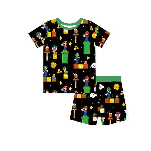 Super Adventure Mushrooms Kids Bamboo Short Two-Piece Pajama Set