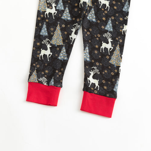 Christmas Tree Deer Kids Bamboo Red 2 Pieces Pajama Set