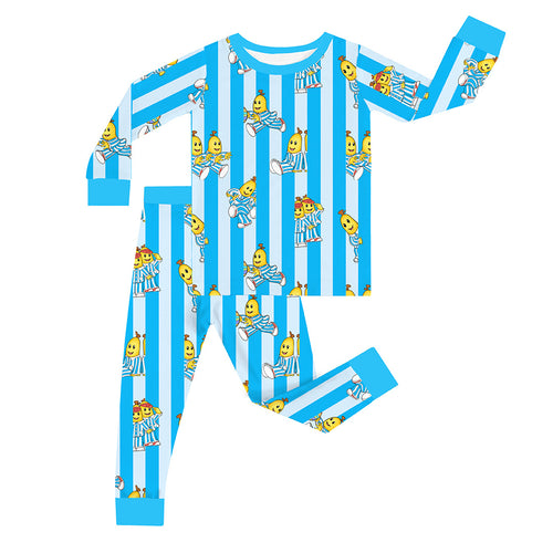 FancyPrince Striped Banana Kid Bamboo Two-Piece Pajama Set
