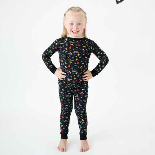 Halloween Witch Sisters Spell Kids Bamboo Two-Piece Pajama Set