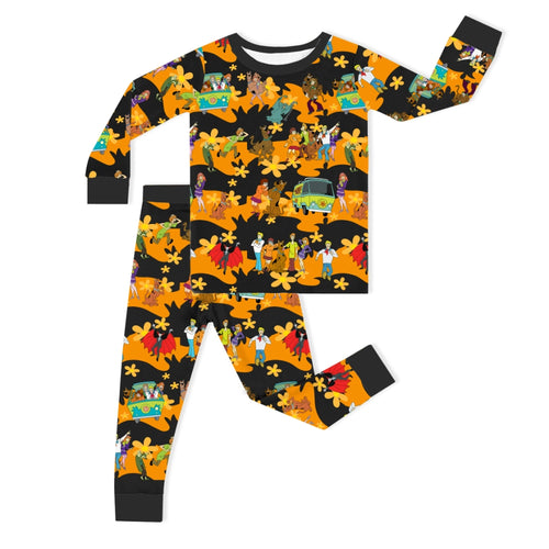 Mystery Adventure Great Dane Dog Kids Bamboo Two-Piece Pajama Set