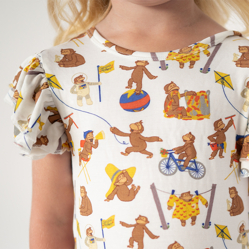 Curious Monkey Kids Bamboo Short Sleeves Dress