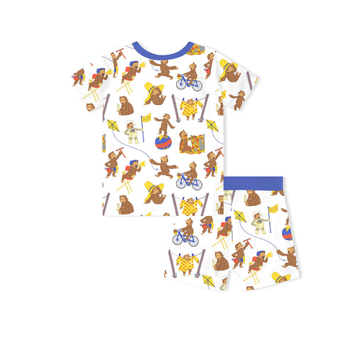 Curious Monkey Kids Bamboo Short Two-Piece Pajama Set
