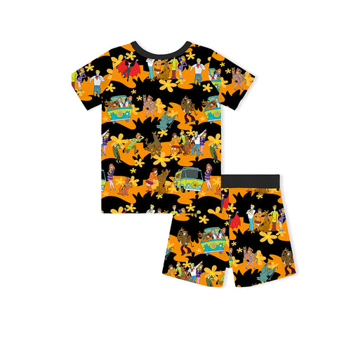 سباق Car Cartoon Kids Bamboo Short Pajama Set