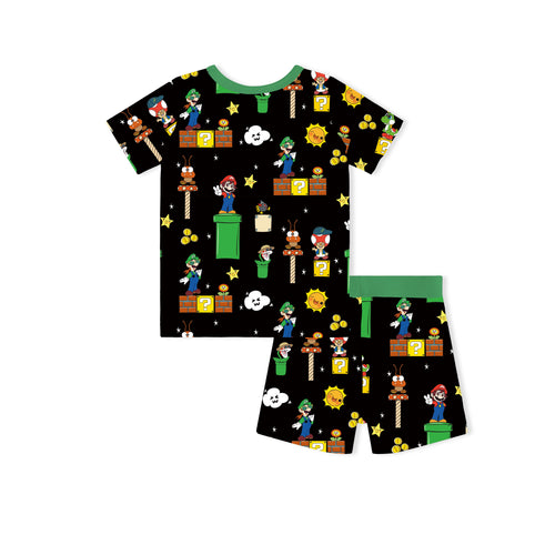 Super Adventure Mushrooms Kids Bamboo Short Two-Piece Pajama Set