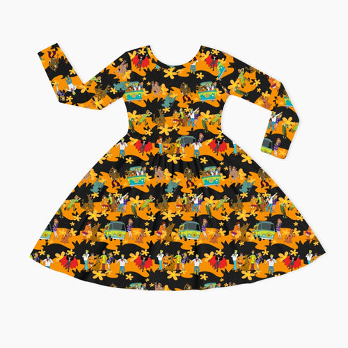 Mystery Adventure Great Dane Dog Kids Bamboo Long Sleeves Dress